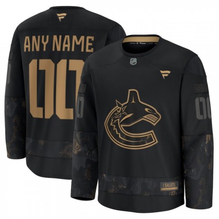 Vancouver Canucks tröja Customized Fanatics Military Appreciation Practice 2024-25 Svart - NHL Tröjor Herr